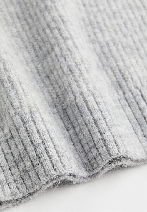 H&M - Rib-knit jumper - light grey marl