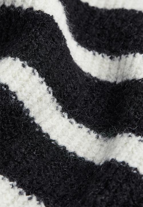 H&M - Rib-knit jumper - black/striped