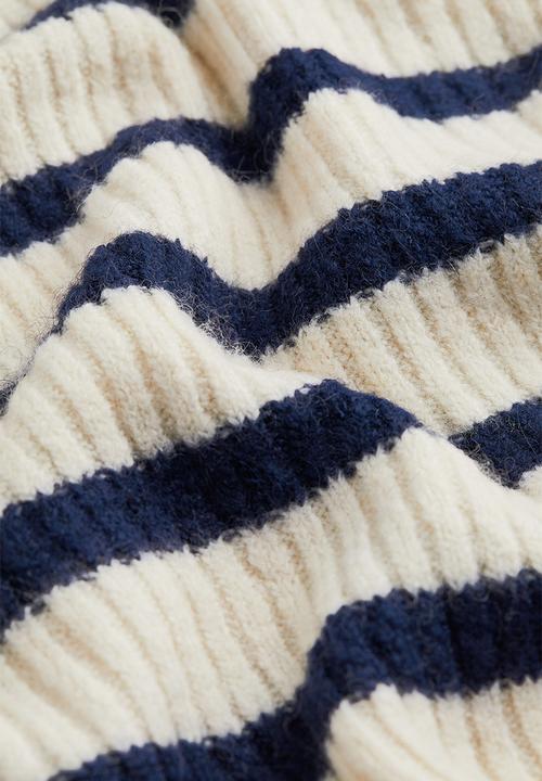 H&M - Rib-knit jumper - cream/striped