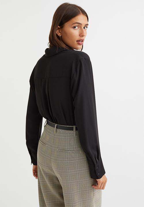 H&M - Pointed-collar shirt - black