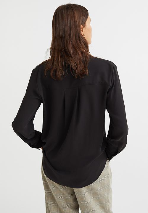 H&M - Pointed-collar shirt - black