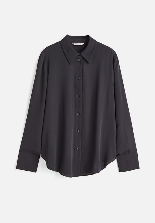 H&M - Pointed-collar shirt - black