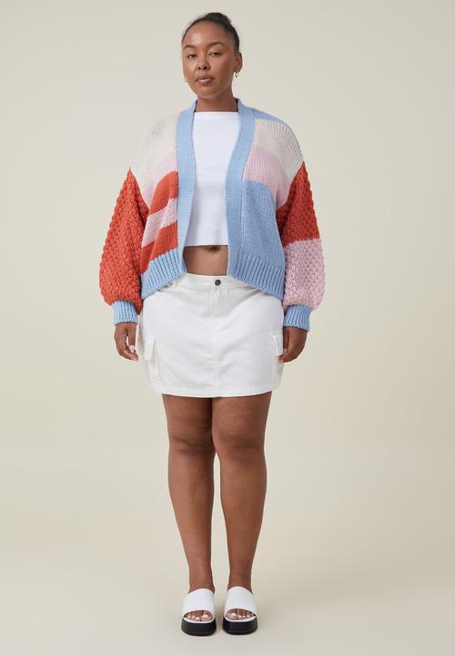Cotton On - Curve stripe happy cardi - multi stripe