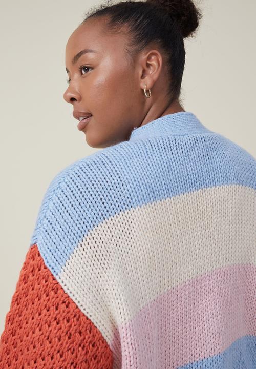 Cotton On - Curve stripe happy cardi - multi stripe