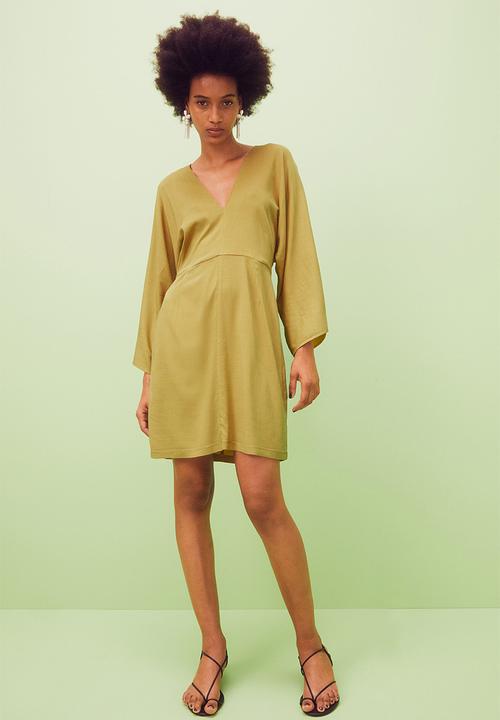 H&M - Wide-sleeved dress - olive green