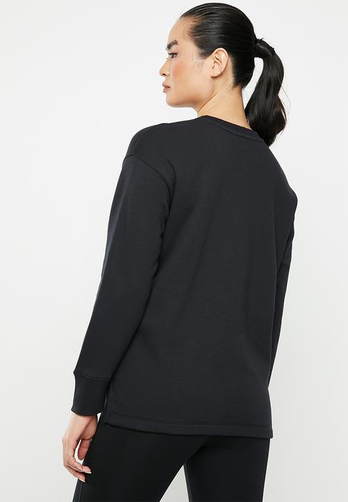 Under Armour - Rival fleece oversize crew - black/white