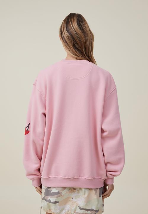 Cotton On - Smiley crew sweatshirt - lcn smi smiley icon/pink crush
