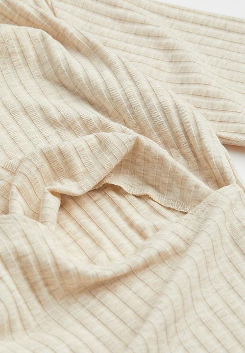 H&M - Mama ribbed nursing top - light beige marl