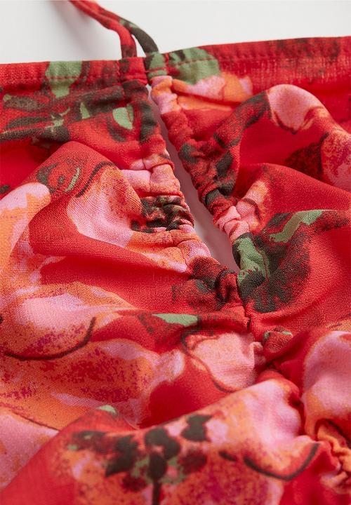 H&M - Cropped blouse - red/floral