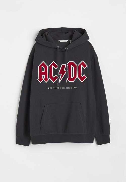 H&M - Motif-front hoodie - dark grey/ac/dc