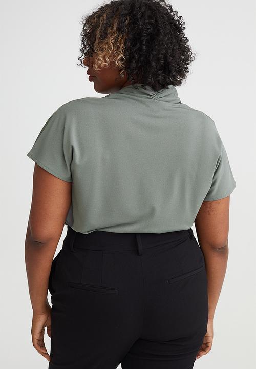 H&M - V-neck top - grey-green
