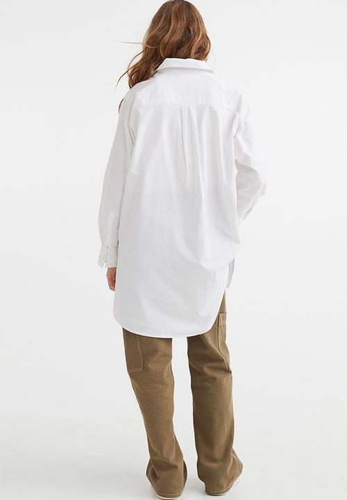H&M - Oversized oxford shirt - white 