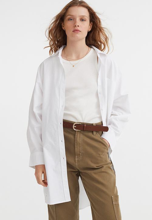 H&M - Oversized oxford shirt - white 
