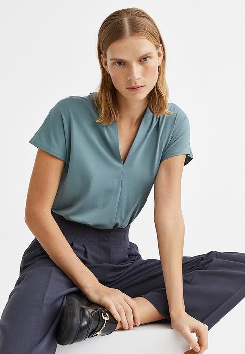 H&M - V-neck top - turquoise