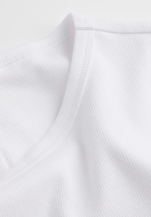H&M - Ribbed cotton T-shirt - white