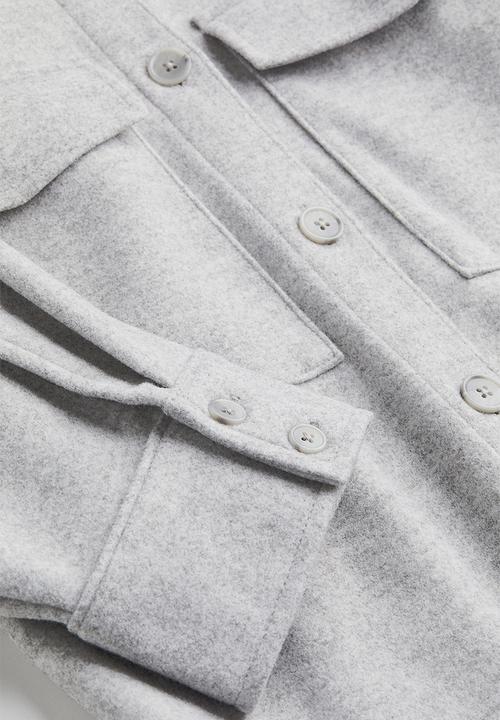 H&M - Oversized shacket - light grey marl