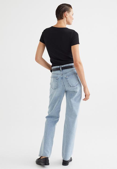 H&M - Ribbed cotton T-shirt - black