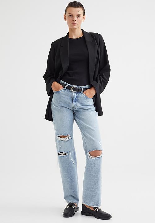 H&M - Ribbed cotton T-shirt - black