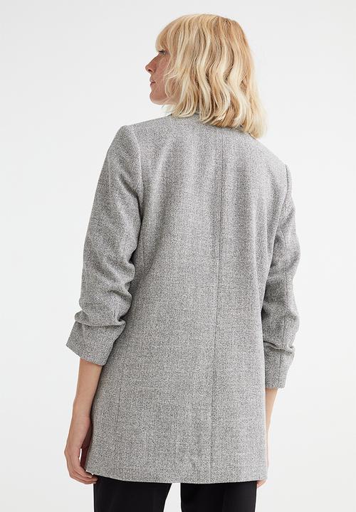 H&M - Gathered-sleeve jacket - grey marl