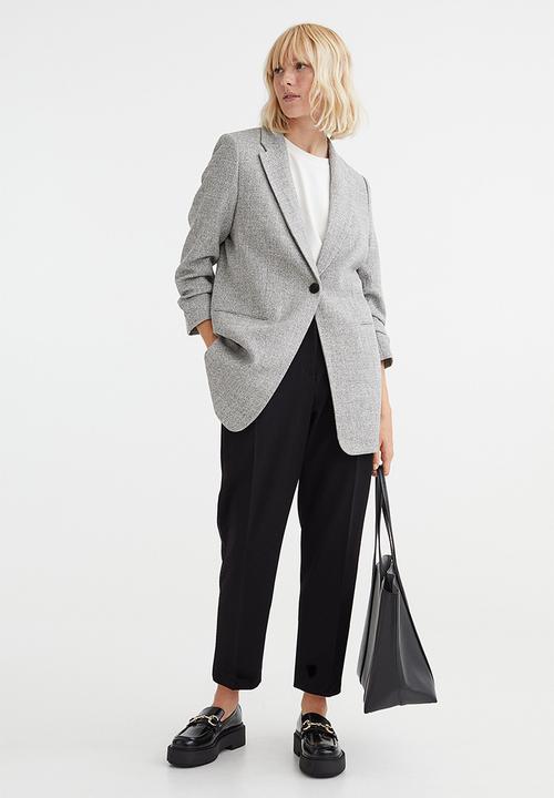 H&M - Gathered-sleeve jacket - grey marl