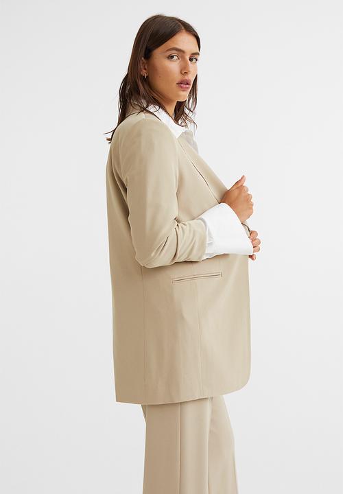 H&M - Gathered-sleeve jacket - beige