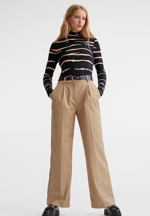 H&M - Polo-neck top - black/zebra print