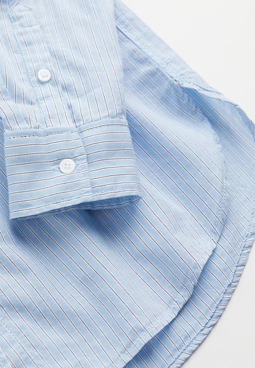 H&M - Cotton shirt - light blue/striped