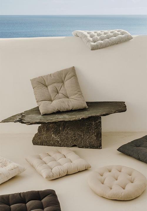 H&M - Round twill seat cushion - beige