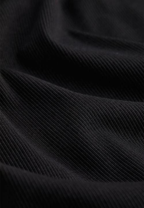 H&M - Ribbed jersey top - black