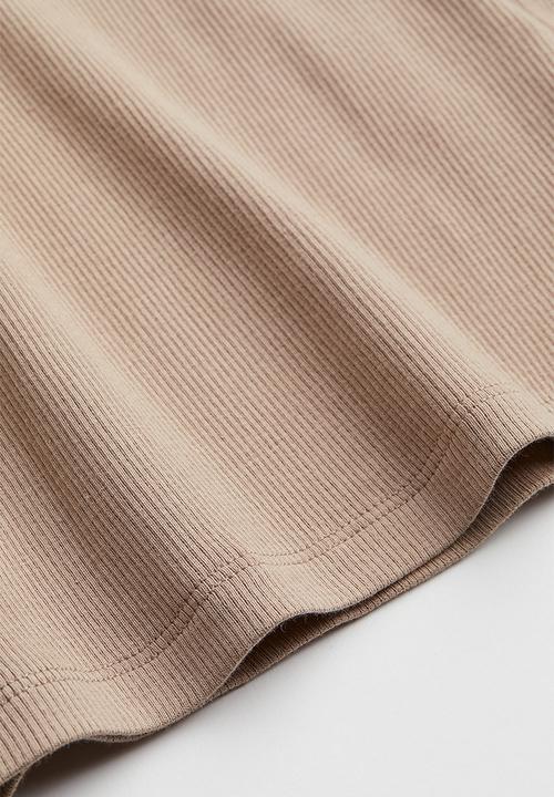 H&M - Ribbed jersey top - beige