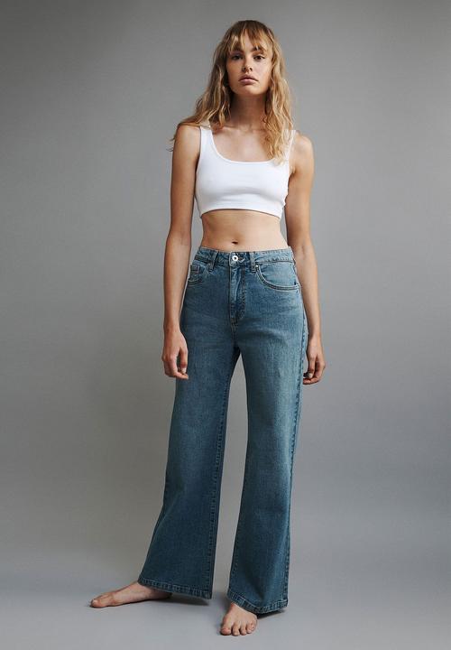 Cotton On - Stretch wide leg jean - dusk blue