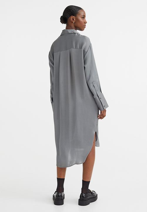 H&M - Oversized shirt dress - grey-green