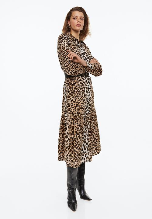 H&M - Patterned shirt dress - brown/leopard print