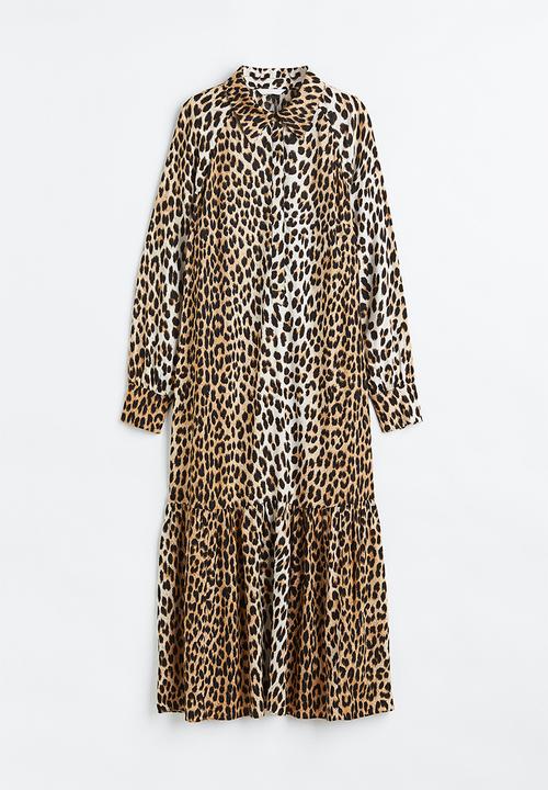 H&M - Patterned shirt dress - brown/leopard print