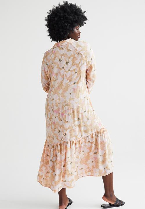 H&M - Patterned shirt dress - beige/floral