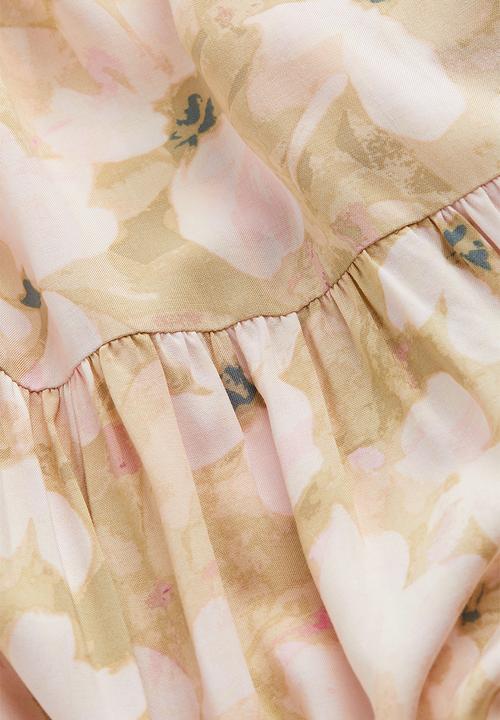 H&M - Patterned shirt dress - beige/floral