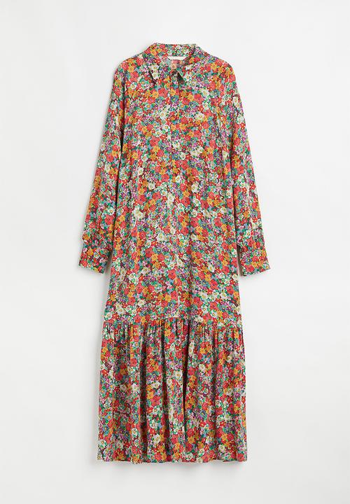 H&M - Patterned shirt dress - red/floral