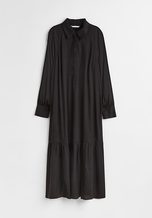 H&M - Patterned shirt dress - black