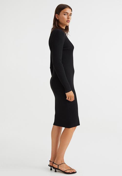 H&M - Rib-knit dress - black 