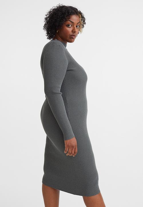 H&M - Rib-knit dress - dark grey