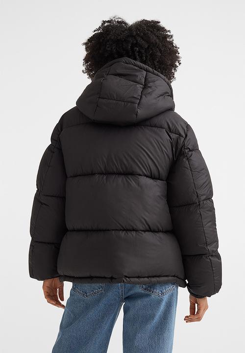 H&M - Hooded puffer jacket - black