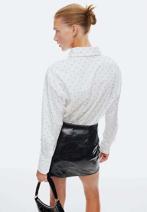 H&M - Stud-detail shirt - white/studs