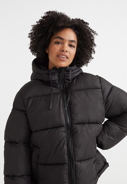 H&M - Hooded puffer jacket - black