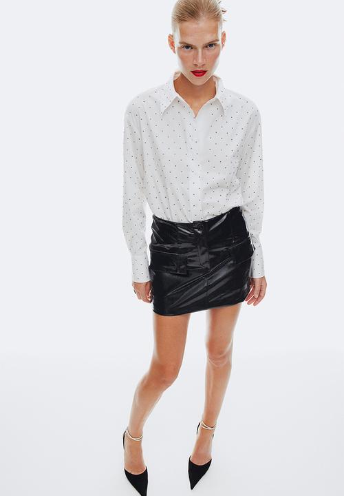 H&M - Stud-detail shirt - white/studs