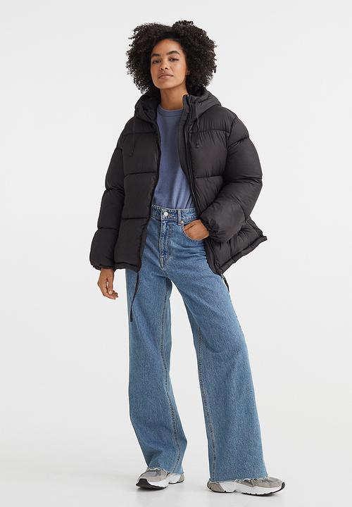 H&M - Hooded puffer jacket - black
