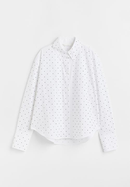 H&M - Stud-detail shirt - white/studs