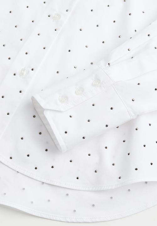 H&M - Stud-detail shirt - white/studs