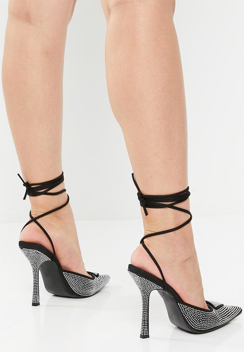 Public Desire - Galaxy pointed toe stiletto heel - black