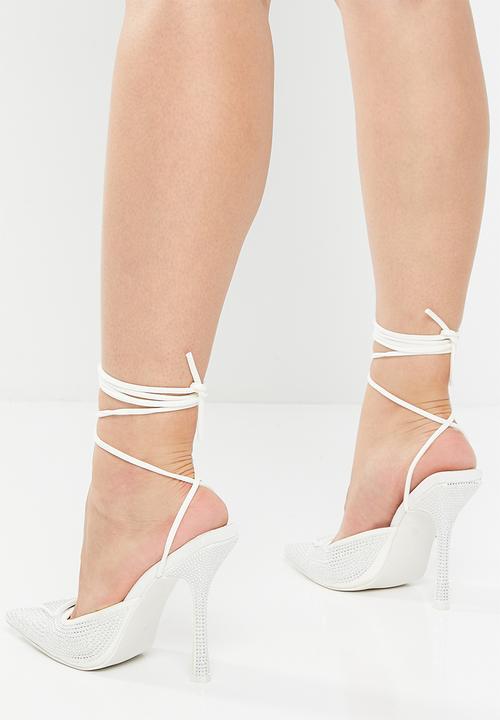 Public Desire - Galaxy pointed toe stiletto heel - silver
