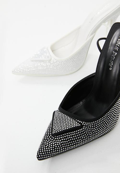 Public Desire - Galaxy pointed toe stiletto heel - silver